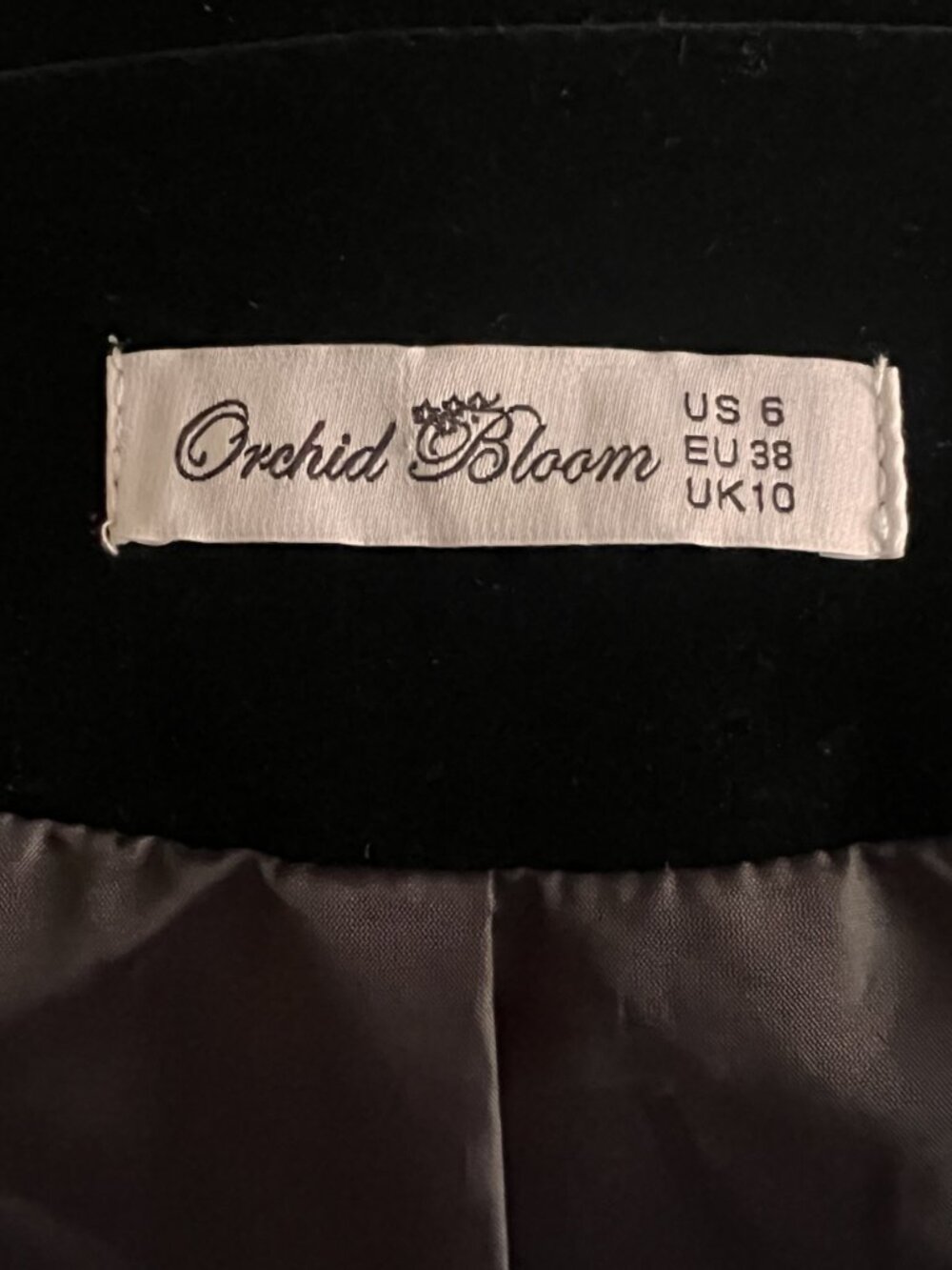 Black Velvet Military Jacket with Braided Trim & Silver Buttons - Picture 8 of 9